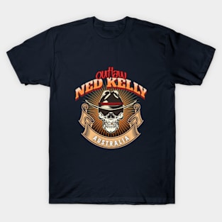 Ned Kelly Outlaw Black Hat T-Shirt